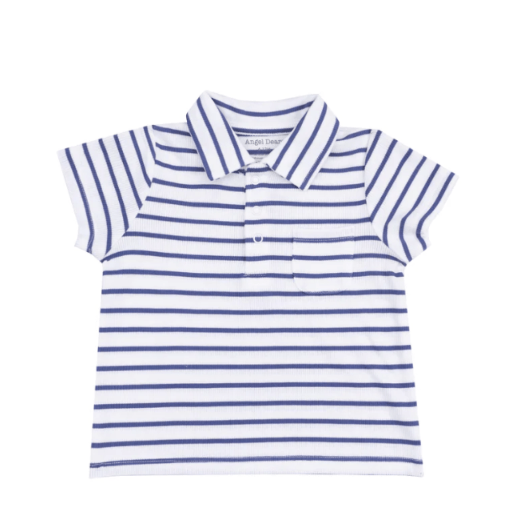 Vintage Navy Stripe Rib Shirt And French Terry Short by Angel Dear at Confetti Gift and Party Tuscaloosa Alabama