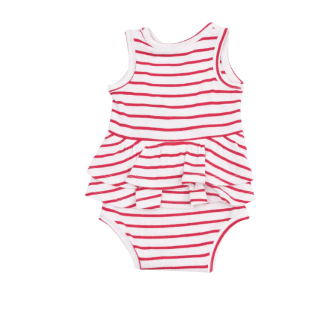 Vintage Red Stripe Ruffle Tank Bubble by Angel Dear at Confetti Gift and Party Tuscaloosa Alabama