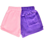 Vivid Violet & Rose Heart Color Block Plush Shorts by Iscream at Confetti Gift and Party Tuscaloosa Alabama
