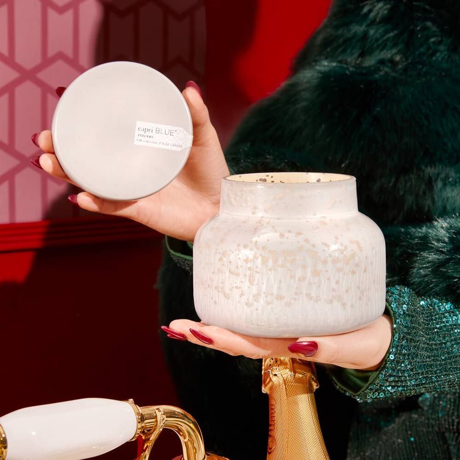 Capri Blue Volcano Holiday Mercury Signature Candle in mercury glass jar, 19 oz
