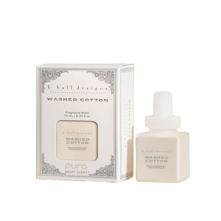 Washed Cotton Pura fragrance refill with lavender, chamomile, and fresh cotton scent