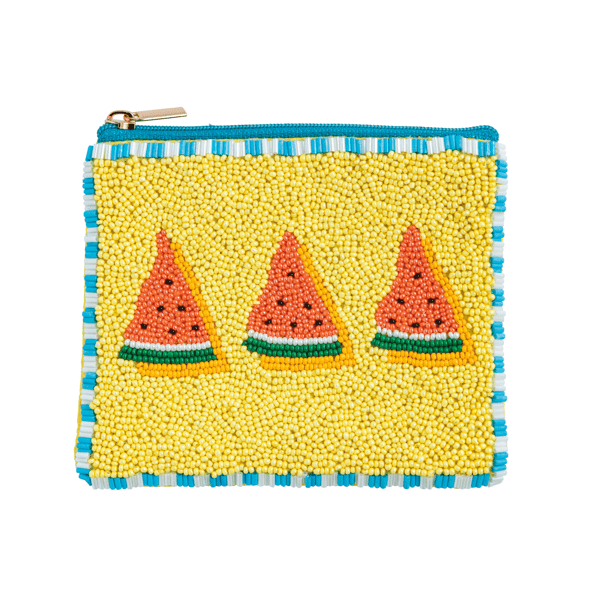 Watermelon Beaded Zip Pouch by Mud Pie at Confetti Gift and Party Tuscaloosa Alabama