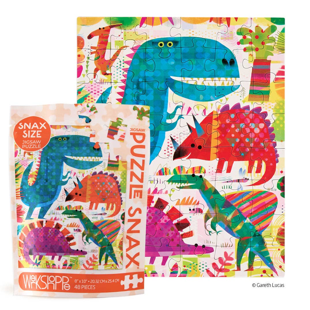 WerkShoppe - Dinosaur Day 48 Piece Puzzle Snax by WerkShoppe at Confetti Gift and Party Tuscaloosa Alabama