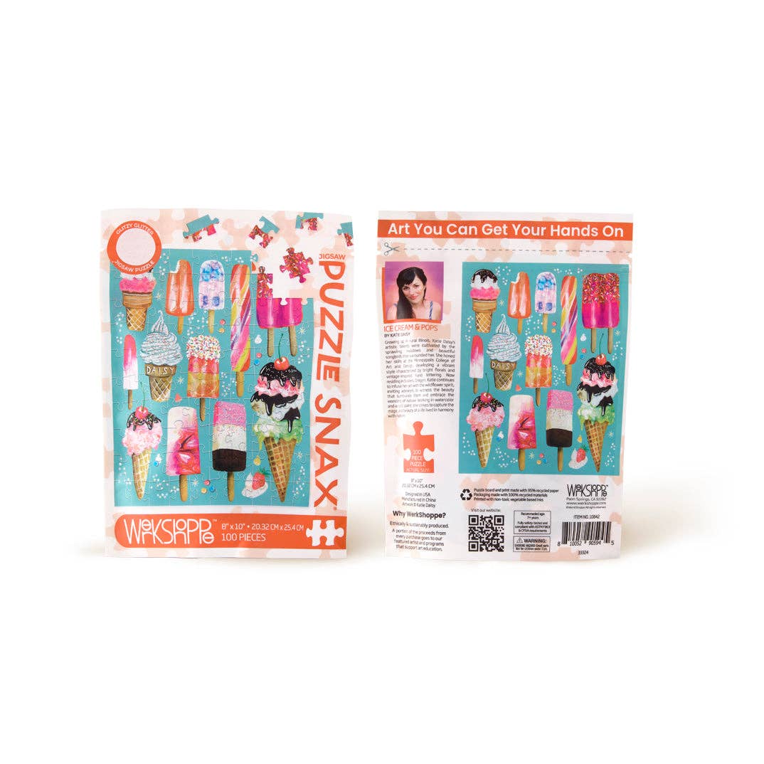 WerkShoppe - Ice Cream & Pops 100 Piece Puzzle Snax by WerkShoppe at Confetti Gift and Party Tuscaloosa Alabama