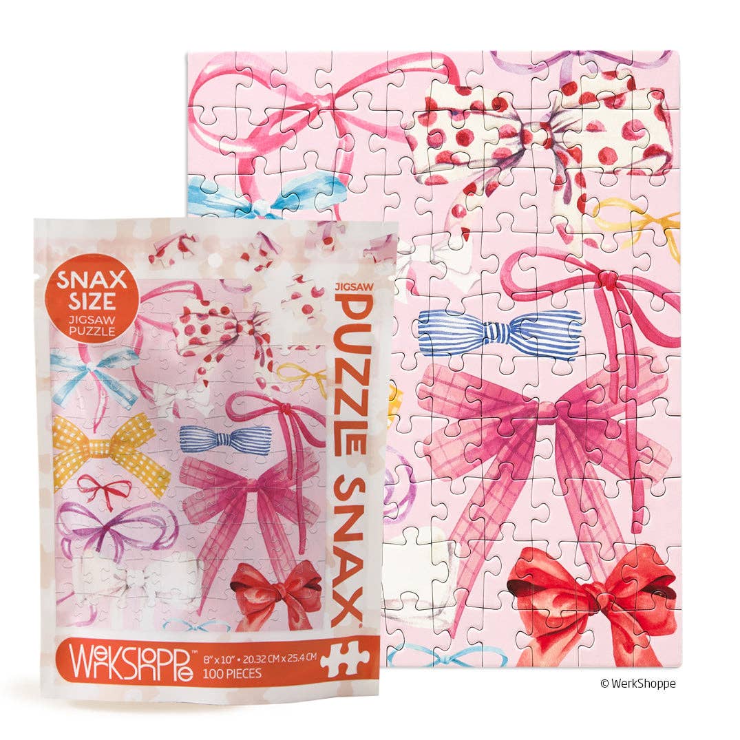 WerkShoppe - Ribbons & Bows 100 Piece Puzzle Snax by WerkShoppe at Confetti Gift and Party Tuscaloosa Alabama