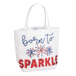White Americana Sparkle Tote by Mud Pie at Confetti Gift and Party Tuscaloosa Alabama