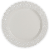 White Basketweave Paper Dinner Plates by Gatherings by Curated Paperie at Confetti Gift and Party Tuscaloosa Alabama