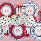 White Basketweave Paper Dinner Plates by Gatherings by Curated Paperie at Confetti Gift and Party Tuscaloosa Alabama