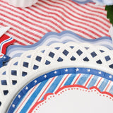 White Basketweave Paper Dinner Plates by Gatherings by Curated Paperie at Confetti Gift and Party Tuscaloosa Alabama
