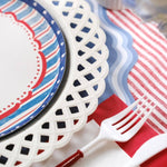 White Basketweave Paper Dinner Plates by Gatherings by Curated Paperie at Confetti Gift and Party Tuscaloosa Alabama