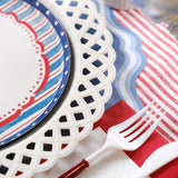 White Basketweave Paper Dinner Plates by Gatherings by Curated Paperie at Confetti Gift and Party Tuscaloosa Alabama