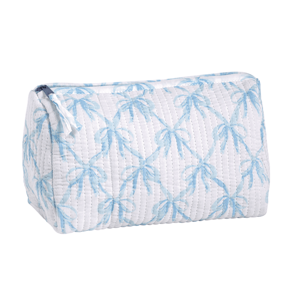 White Bow Block Print Zipper Case by Mud Pie at Confetti Gift and Party Tuscaloosa Alabama