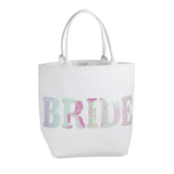 White Bride Sparkle Tote by Mud Pie at Confetti Gift and Party Tuscaloosa Alabama