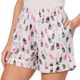 White Champagne Pajama Shorts by Mud Pie at Confetti Gift and Party