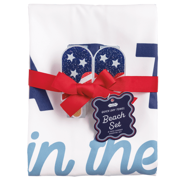 White Quick Dry Towel Beach Sets by Mud Pie at Confetti Gift and Party Tuscaloosa Alabama