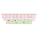“Perfectly Wicked” party banner in pink and green with witch-themed watercolor illustrations