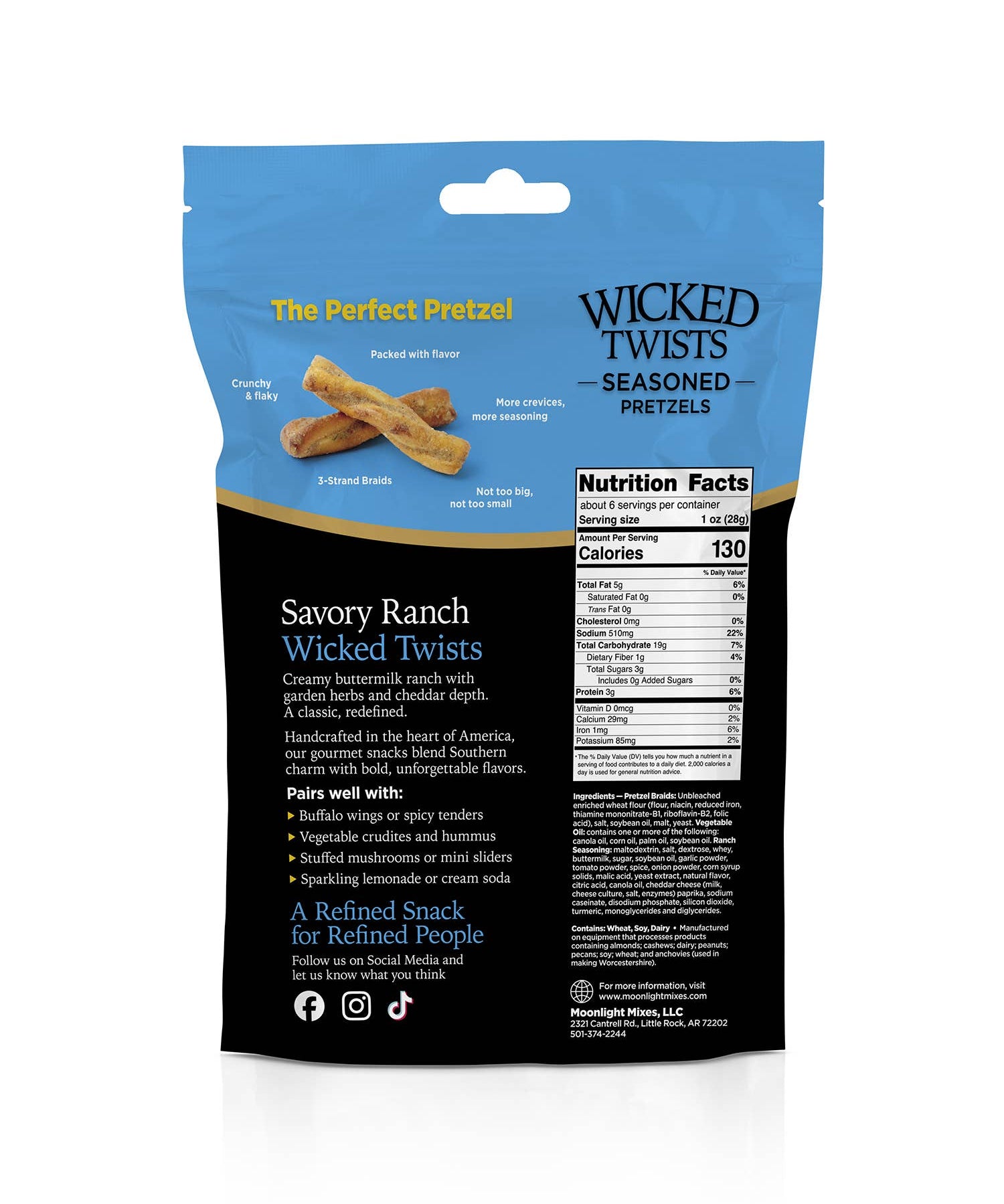 Wicked Twist Savory Ranch Pretzels - 5.5oz Bag by Moonlight Mixes at Confetti Gift and Party Tuscaloosa Alabama
