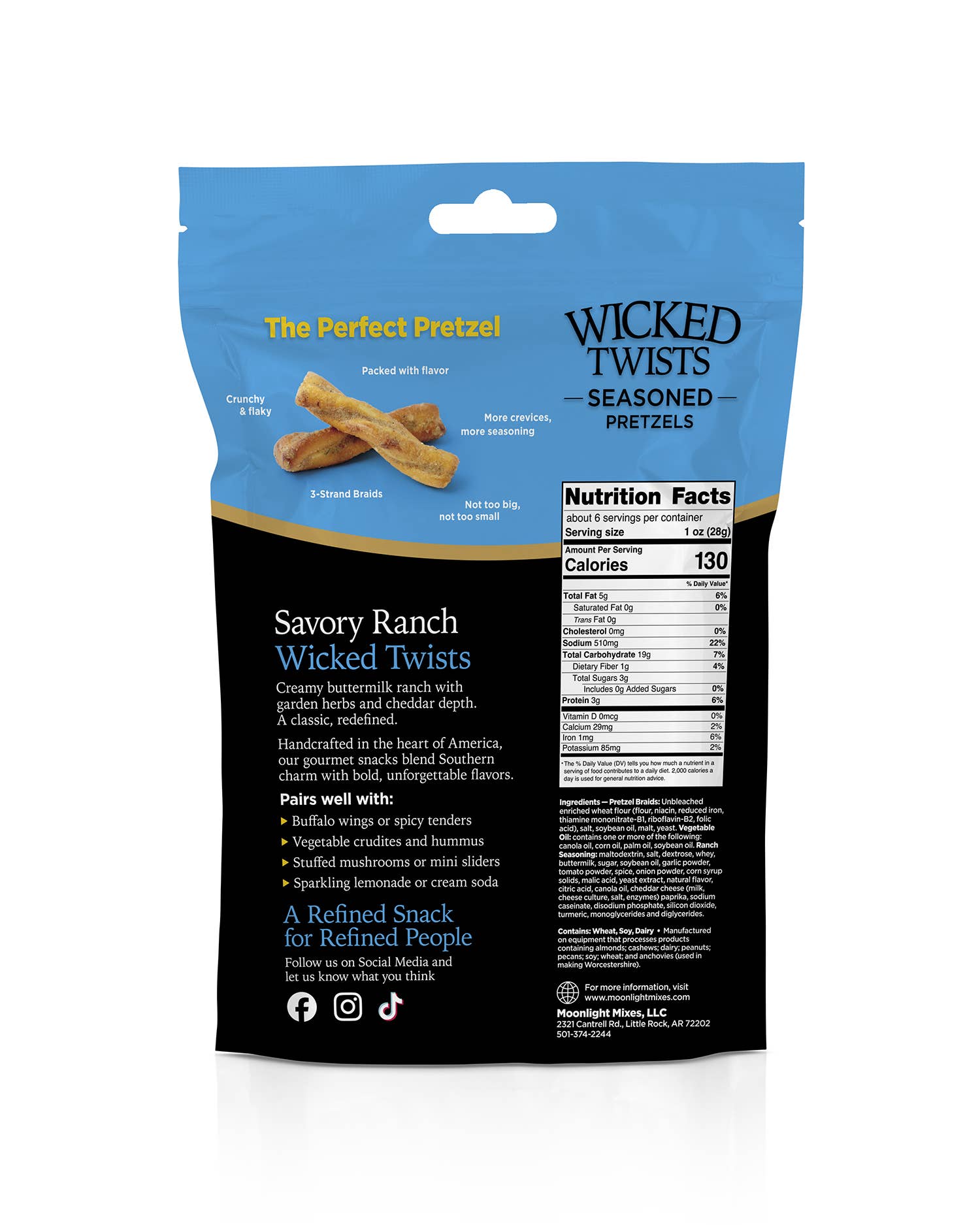 Wicked Twist Savory Ranch Pretzels - 5.5oz Bag by Moonlight Mixes at Confetti Gift and Party Tuscaloosa Alabama