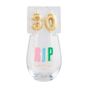 Wine Glass & Candle Set by Mud Pie at Confetti Gift and Party Tuscaloosa Alabama