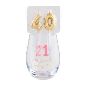 Wine Glass & Candle Set by Mud Pie at Confetti Gift and Party Tuscaloosa Alabama