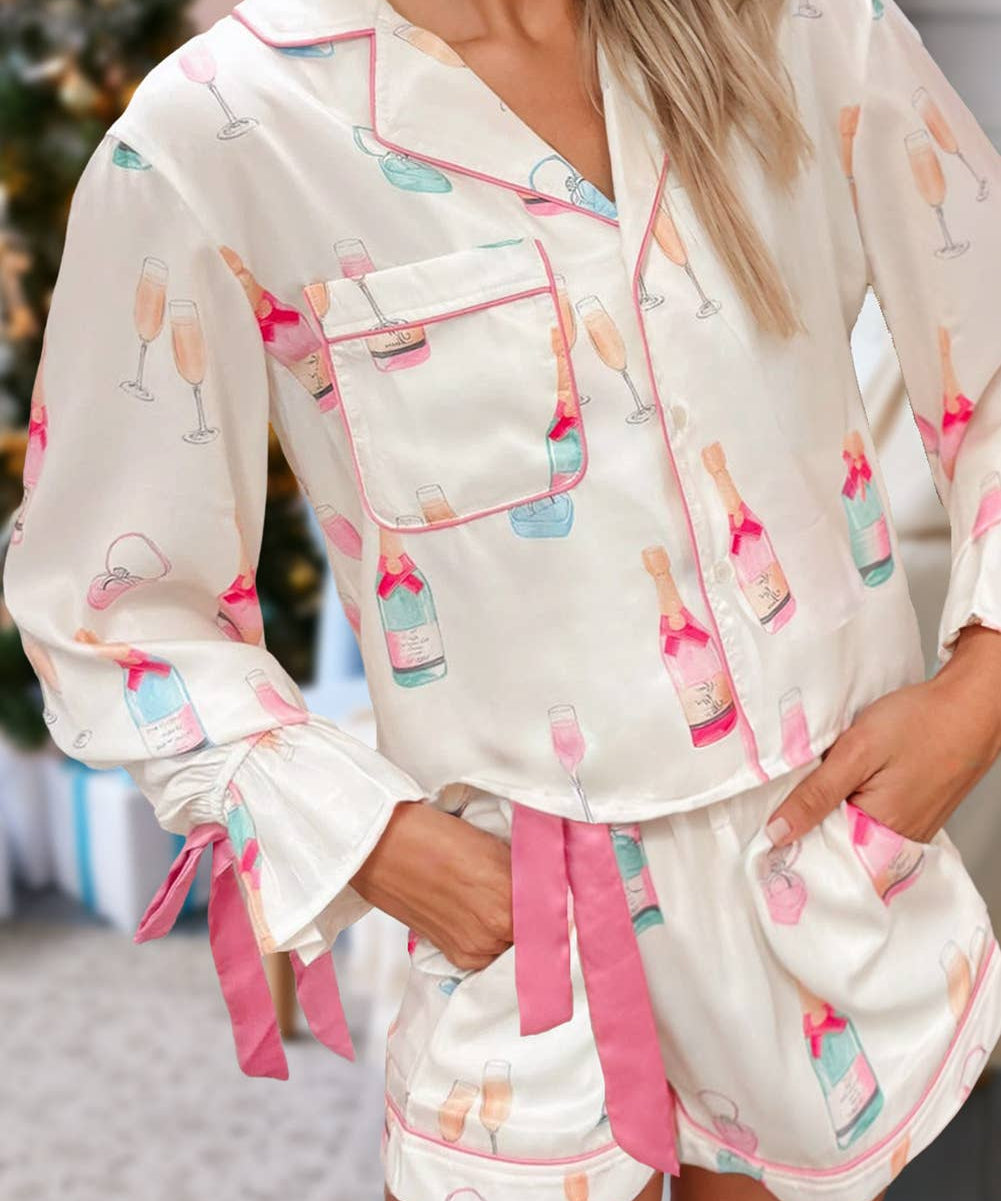 Wine Glass Two Piece Pajama Set by Aapparella at Confetti Gift and Party Tuscaloosa Alabama