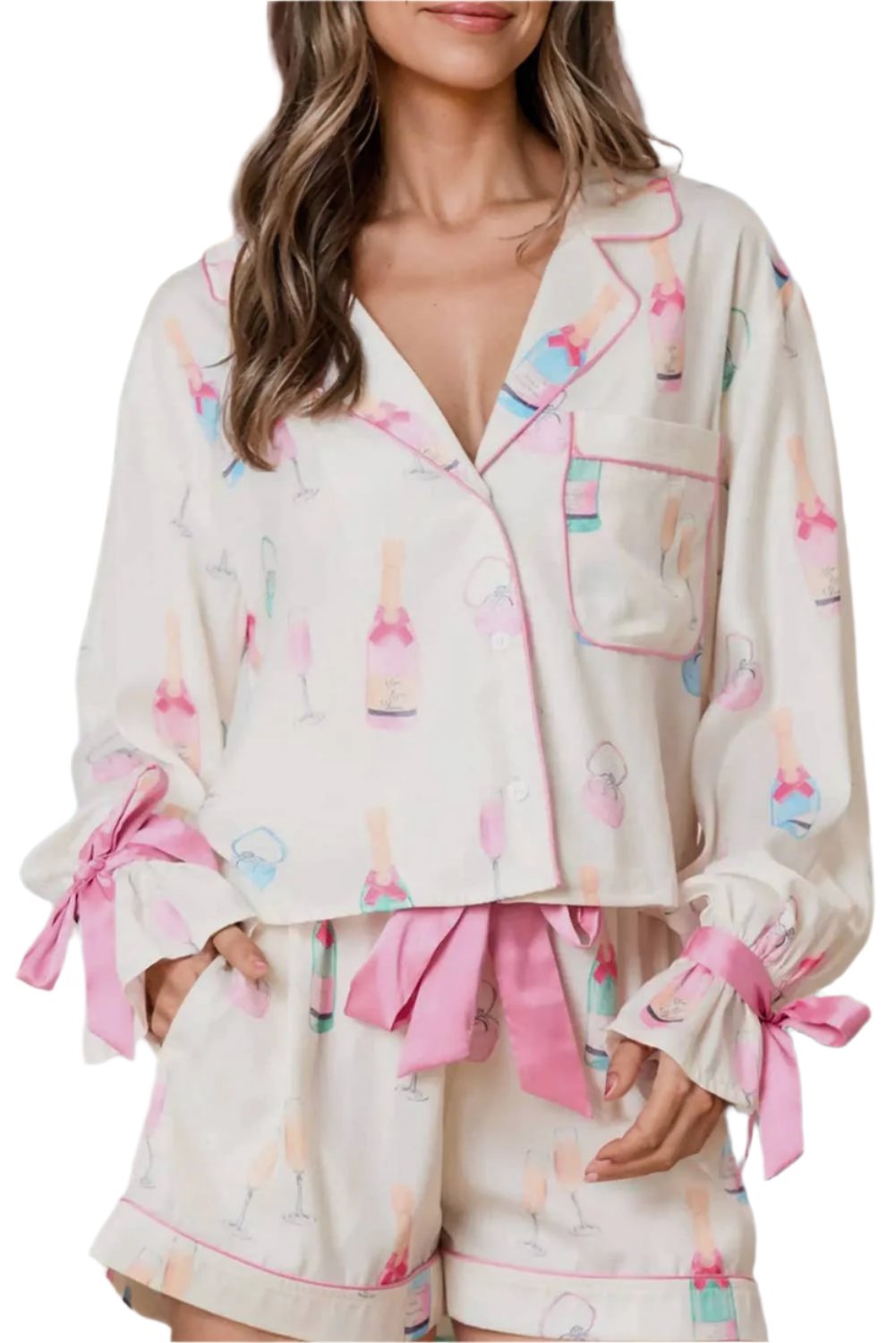 Wine Glass Two Piece Pajama Set by Aapparella at Confetti Gift and Party Tuscaloosa Alabama