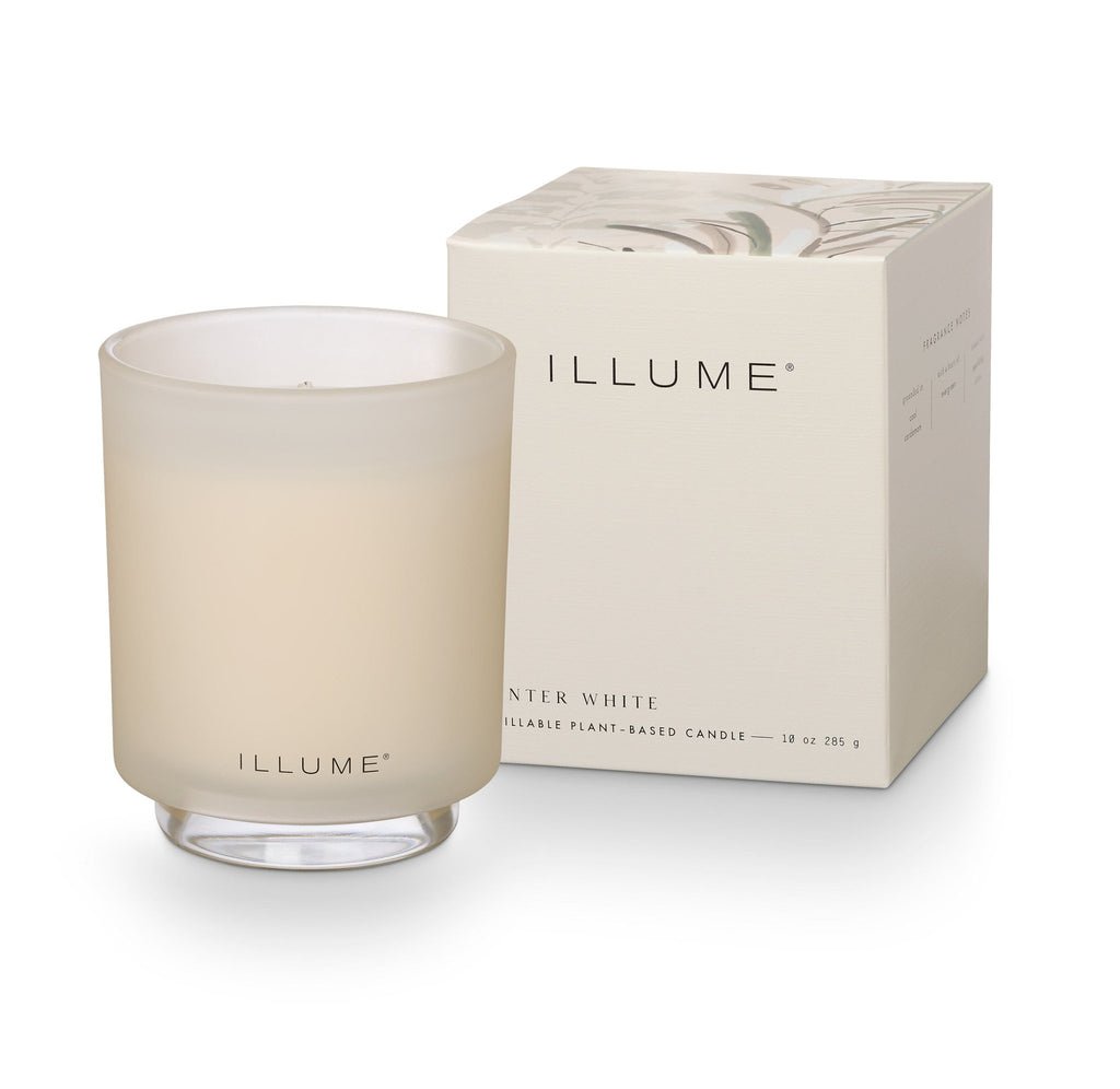 Winter White Boxed Glass Candle - Refillable by Illume at Confetti Gift and Party