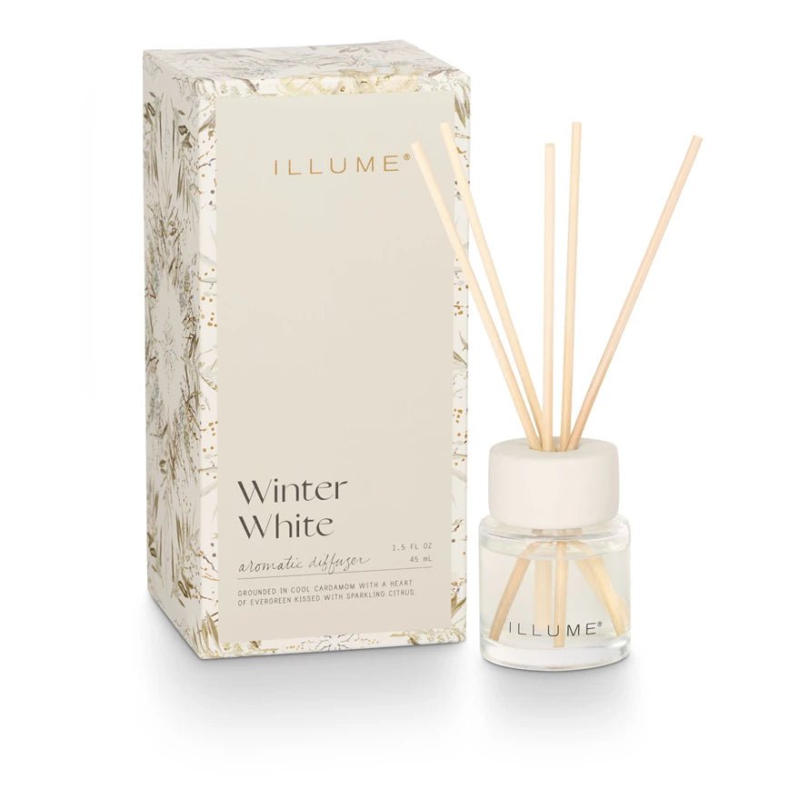 Winter White Small Aromatic Diffuser by Illume at Confetti Gift and Party