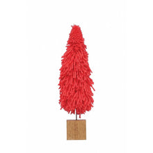  11 3/4" Fabric Yarn Tree w/ Wood Block Base, Hot Pink - #confetti-gift-and-party #-Creative Co Op