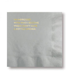  #616: Bottle Opener Napkins (Silver With Gold Foil) - Confetti Interiors-Sapling Press