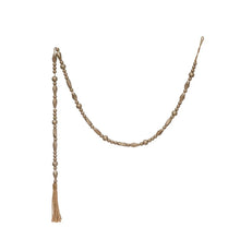  72" L Paulowina Wood Bead Garland w/Jute Tassel, Pewter Color - #confetti-gift-and-party #-Creative Co Op