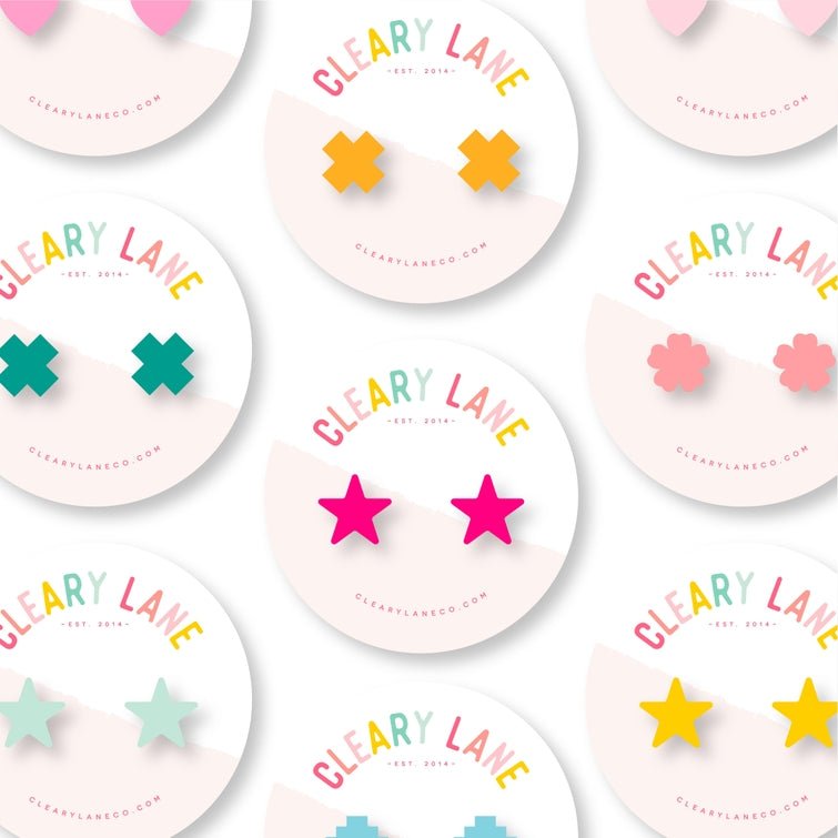 Acrylic Stud Earrings | CANARY STAR - #confetti-gift-and-party #-Cleary Lane