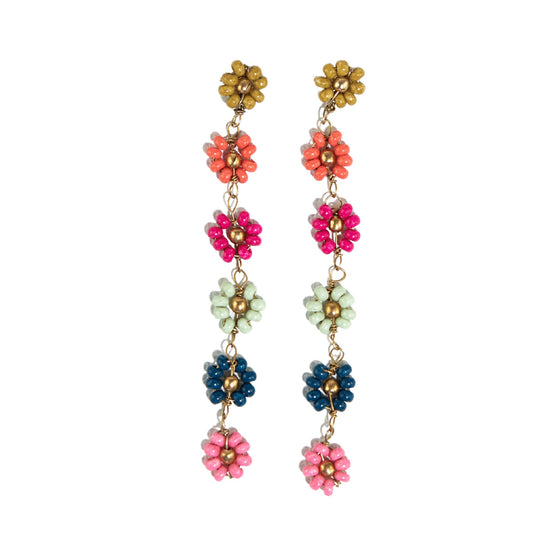 Amanda Multi Flower Bead Dangle - Rainbow - #confetti-gift-and-party #-Ink + Alloy