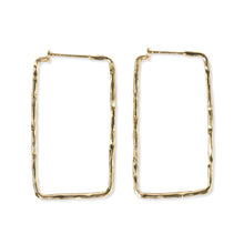  Athena Rectangle Bar Thin Hoop - Brass - #confetti-gift-and-party #-Ink + Alloy