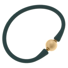  Bali 24K Gold Plated Ball Bead Silicone Bracelet Hunter Green - #confetti-gift-and-party #-CANVAS Style
