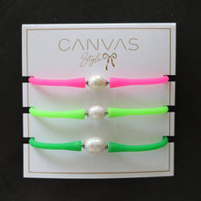 Bali Freshwater Pearl Silicone Bracelet Stack of 3 in Neon Pink, Neon Green & Green - #confetti-gift-and-party #-CANVAS Style