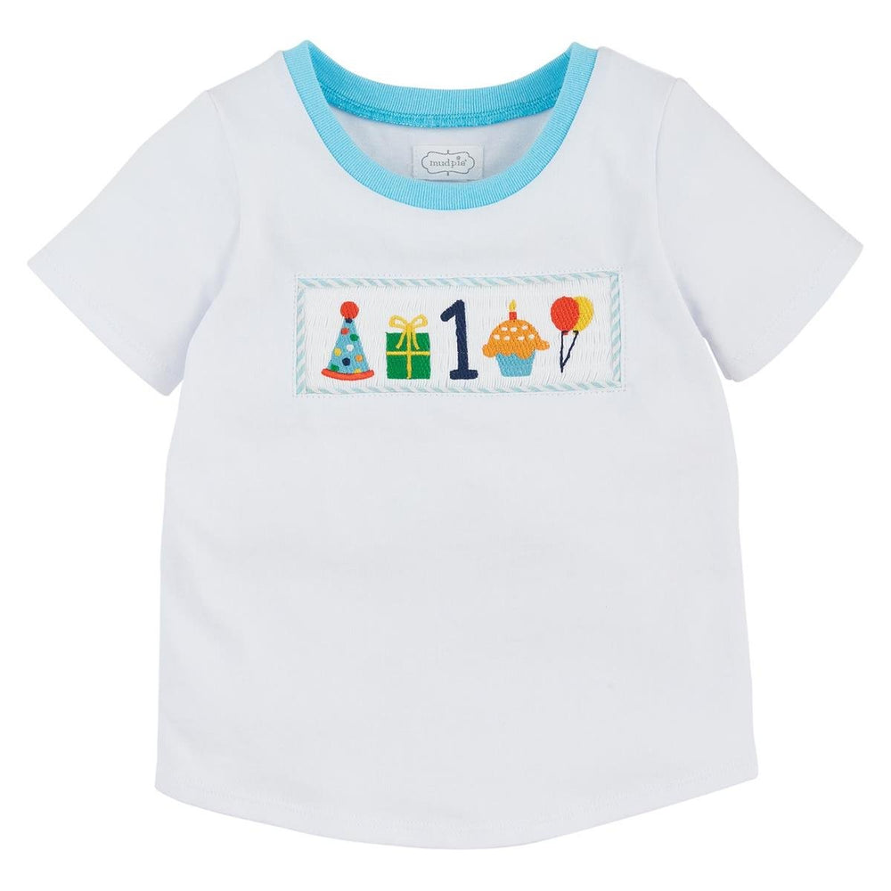 Birthday Boy Smocked One Tee - #confetti-gift-and-party #-Mud Pie