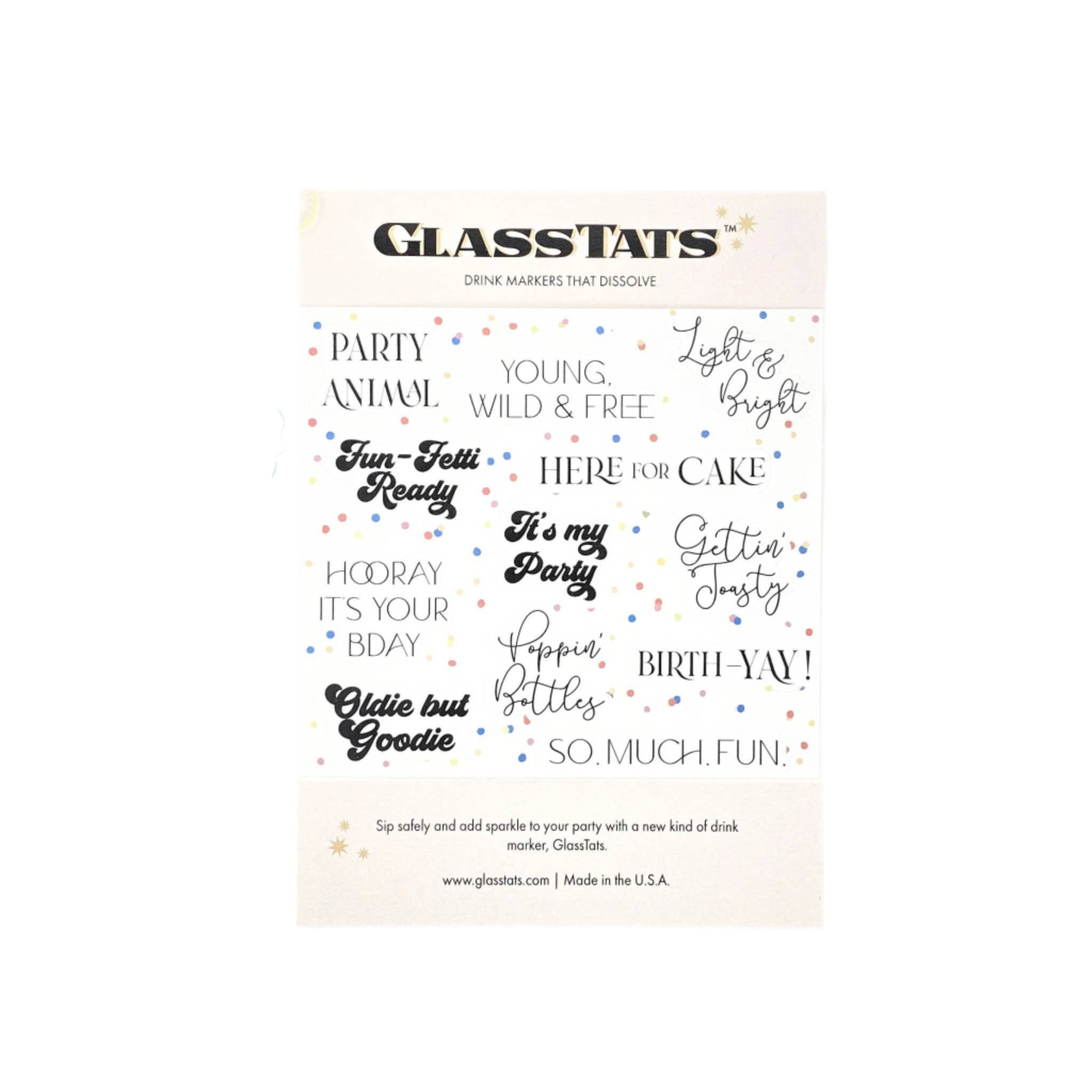 Birthday Drink Markers - #confetti-gift-and-party #-GlassTats