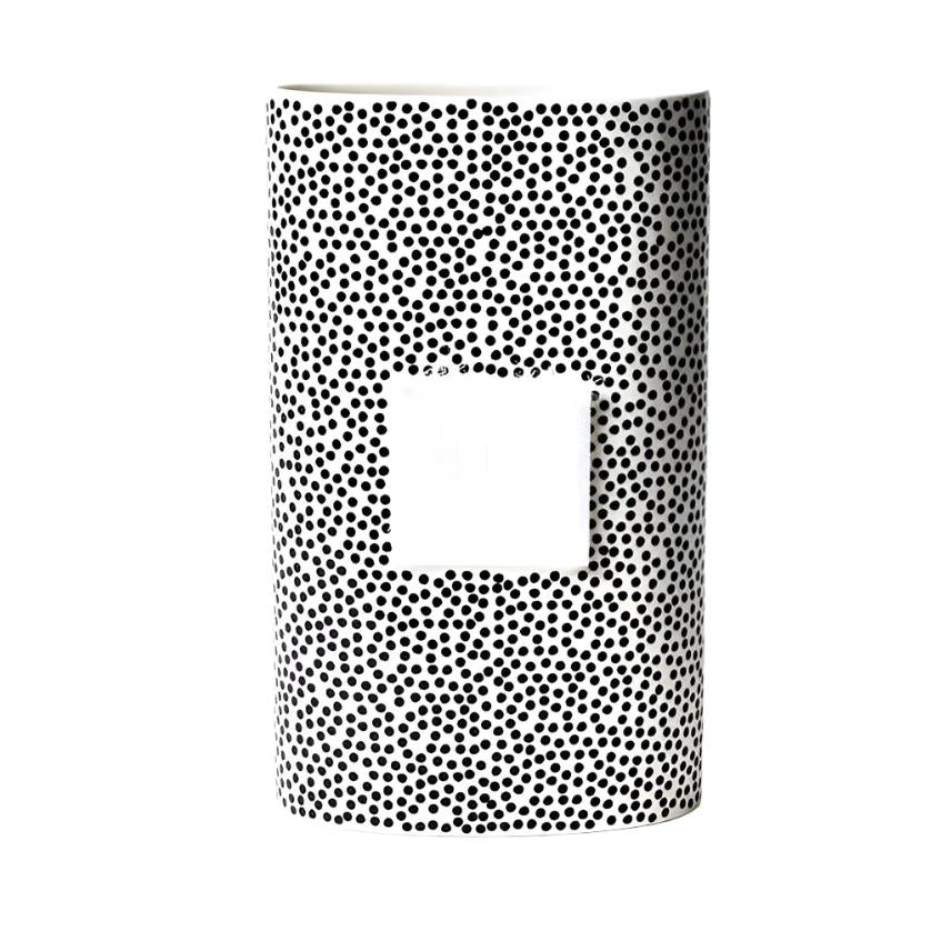 Black Small Dot Big Oval Vase by Happy Everything at Confetti Gift and Party