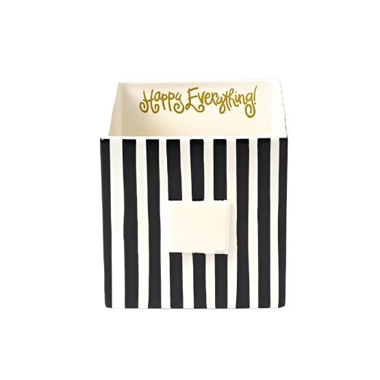 Black Stripe Medium Mini Nesting Cube by Happy Everything at Confetti Gift and Party