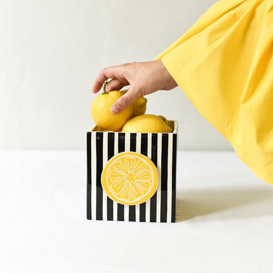 Black Stripe Medium Mini Nesting Cube by Happy Everything at Confetti Gift and Party