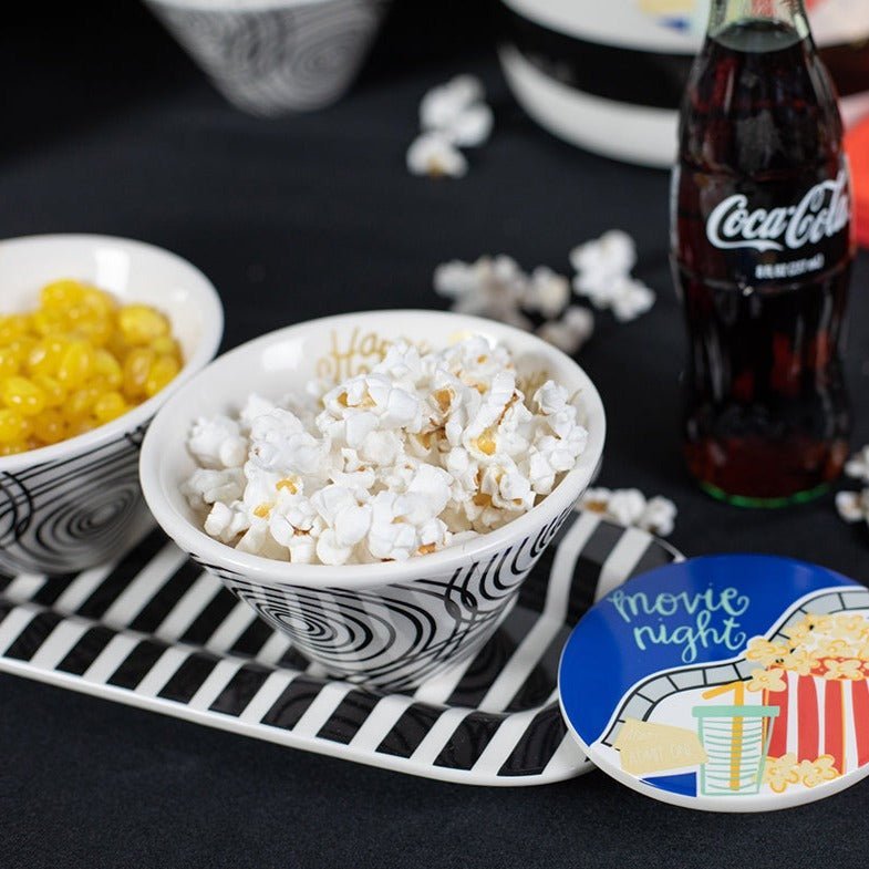 Black Stripe Mini Skinny Oval Entertaining Tray by Happy Everything at Confetti Gift and Party