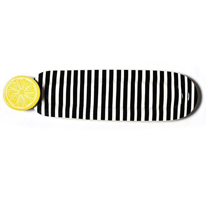 Black Stripe Mini Skinny Oval Entertaining Tray by Happy Everything at Confetti Gift and Party