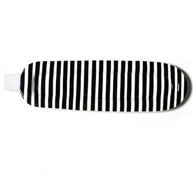 Black Stripe Mini Skinny Oval Entertaining Tray by Happy Everything at Confetti Gift and Party