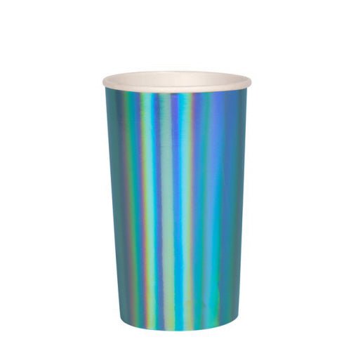 Blue Holographic Highball Cups - #confetti-gift-and-party #-Meri Meri