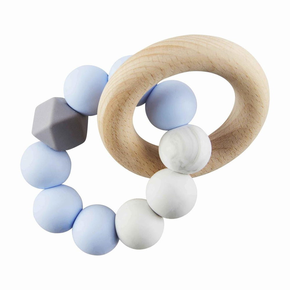 BLUE Silicone and Wood Teether - #confetti-gift-and-party #-Mud Pie