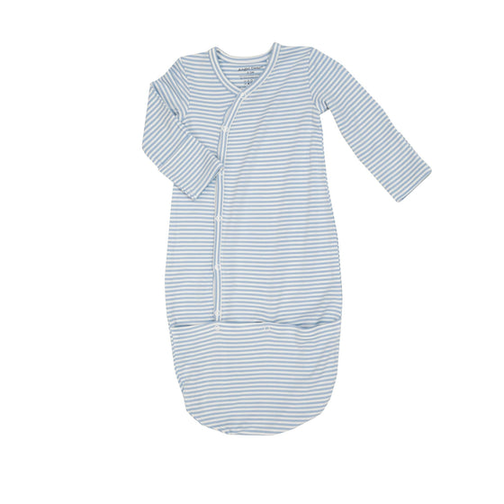 Bundle Gown-Bedtime Story Animals Stripe blue 0-3M - #confetti-gift-and-party #-Angel Dear
