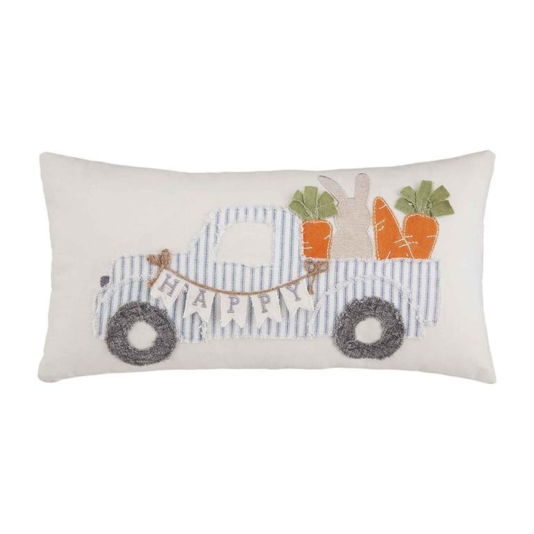 Bunny Truck Applique Pillow - #confetti-gift-and-party #-Mud Pie