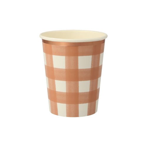 Burnt Orange Gingham Cups - #confetti-gift-and-party #-Meri Meri