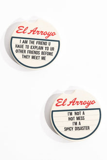  Car Coaster Set - Spicy Disaster by El Arroyo at Confetti Gift and Party